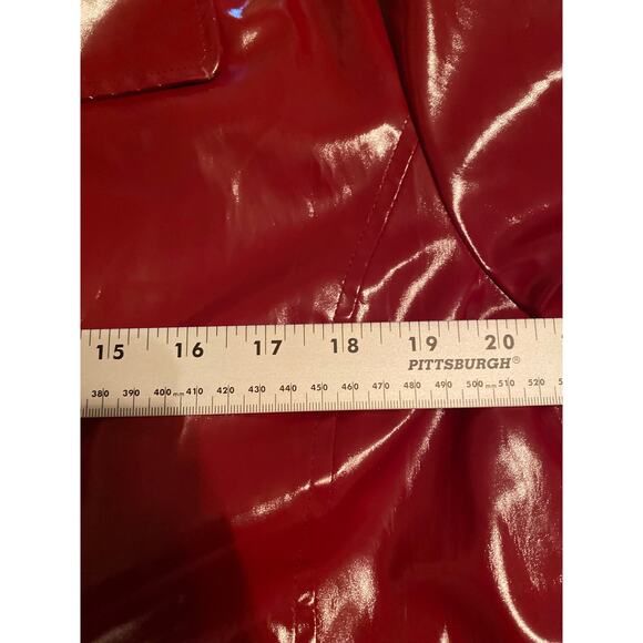 Jane Post Iconic Mid Length Slicker Red Leopard Print XL Size 16 Rain Coat - Picture 13 of 14